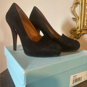 Cynthia Rowley Black Suede Heels -Size 6.5
